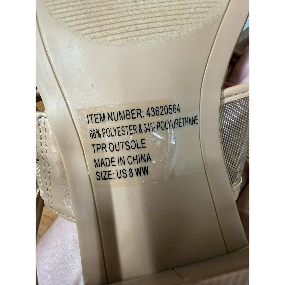 NewTorrid Womens 8 WW Nude Mesh‎ Buckle Square Toe Block Heel Sandals 43620564